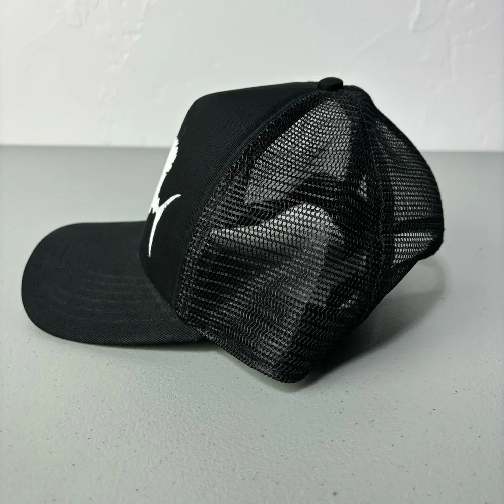 Simms Black Fishing Baseball Hat Cap Snapback Adjustable One Size Cotton Blend